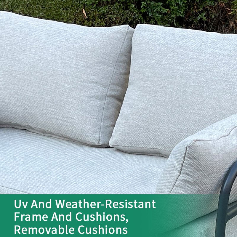 Custom Outdoor Waterproof Fabric Aluminum High-end Garden Sofa Hotel Living Room White Faux Wood Board Sofa Set