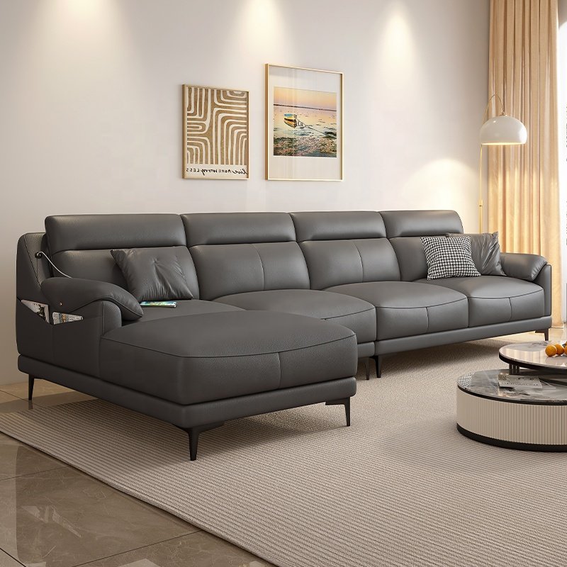 Customizable Modular Sectional Sofa with Tufted Reclining Seats Solid Wood Frame