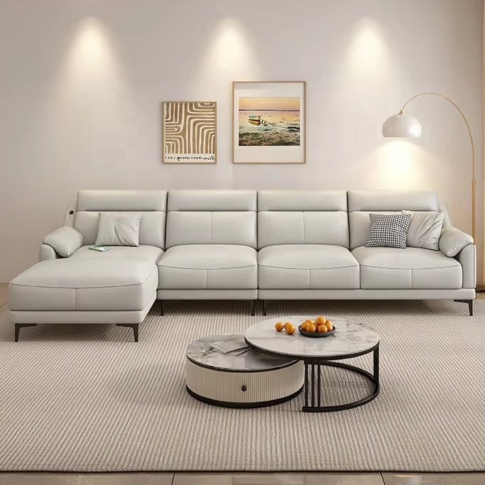 Customizable Modular Sectional Sofa with Tufted Reclining Seats Solid Wood Frame