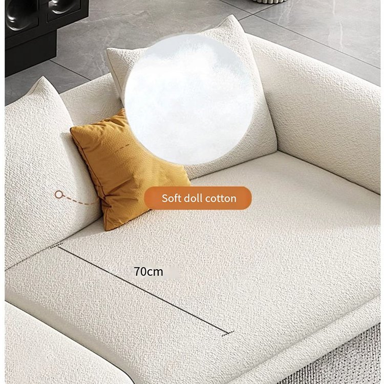 Home Furniture 3 seat I-shaped simple cream sectional sofa Fabric Living Room Sofas Solid Wood legs