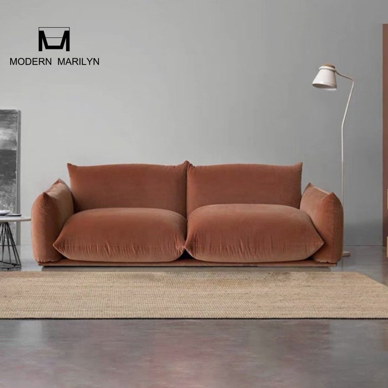 Modern Cozy Marenco Living Room Sofa Italian Sofas Luxury Upholstery Microfiber Fabric Modular Sectional Couch In Velvet