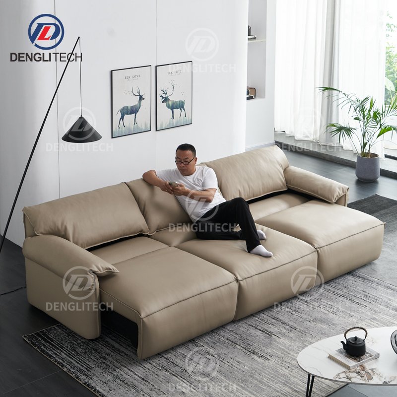 Modern Simple Home Furniture Sectional Electric Recliner Sofa 3 Seater Nordic Power Retractable Couch Living Room Sofas