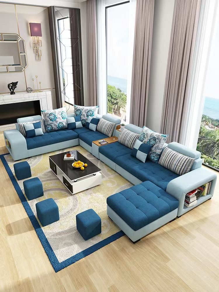 Best Price Good Quality Modern Design Sofa U Shape Living Room Sofa Sets Luxury Leather Sectional Sleeper Sofas
