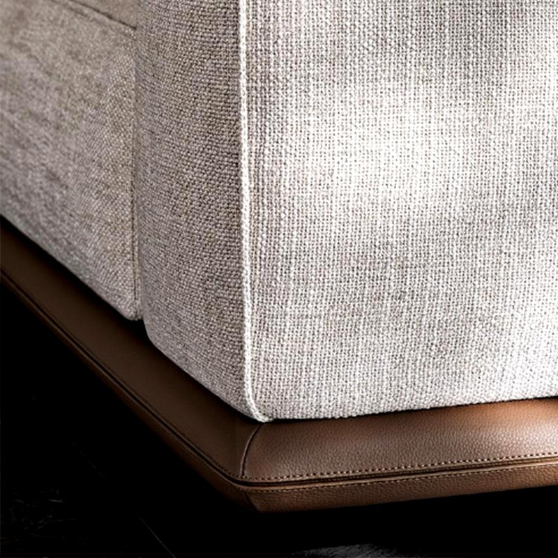 Italian minimalist horizon straight line cloth sofa large family living room flat horizon shaped corner sofa