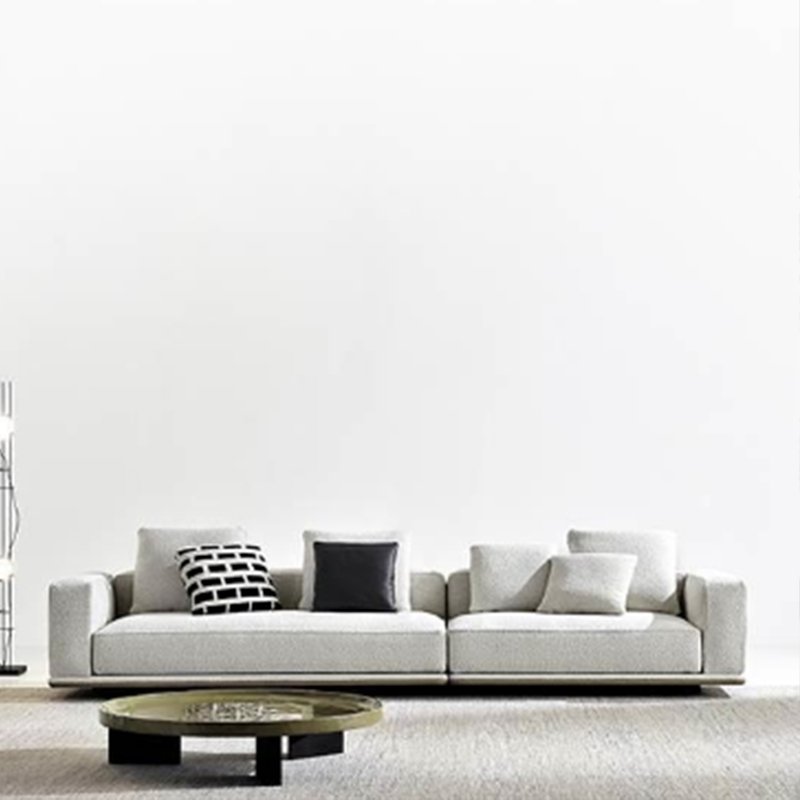 Italian minimalist horizon straight line cloth sofa large family living room flat horizon shaped corner sofa
