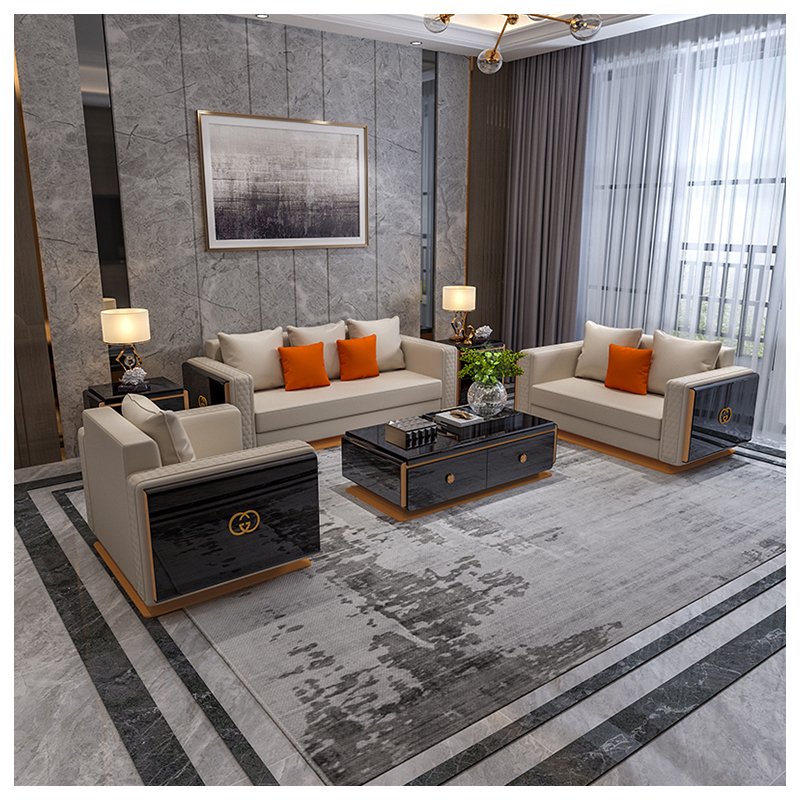 Modern Royal Sofa Set Luxury Living Room Furniture Trending Products 2023 New Top Grain Leather 1 Set Carton+foam+wooden Frame