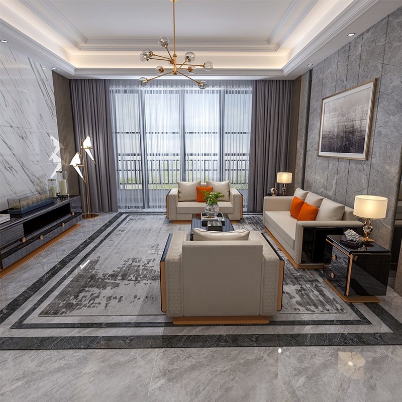 Modern Royal Sofa Set Luxury Living Room Furniture Trending Products 2023 New Top Grain Leather 1 Set Carton+foam+wooden Frame