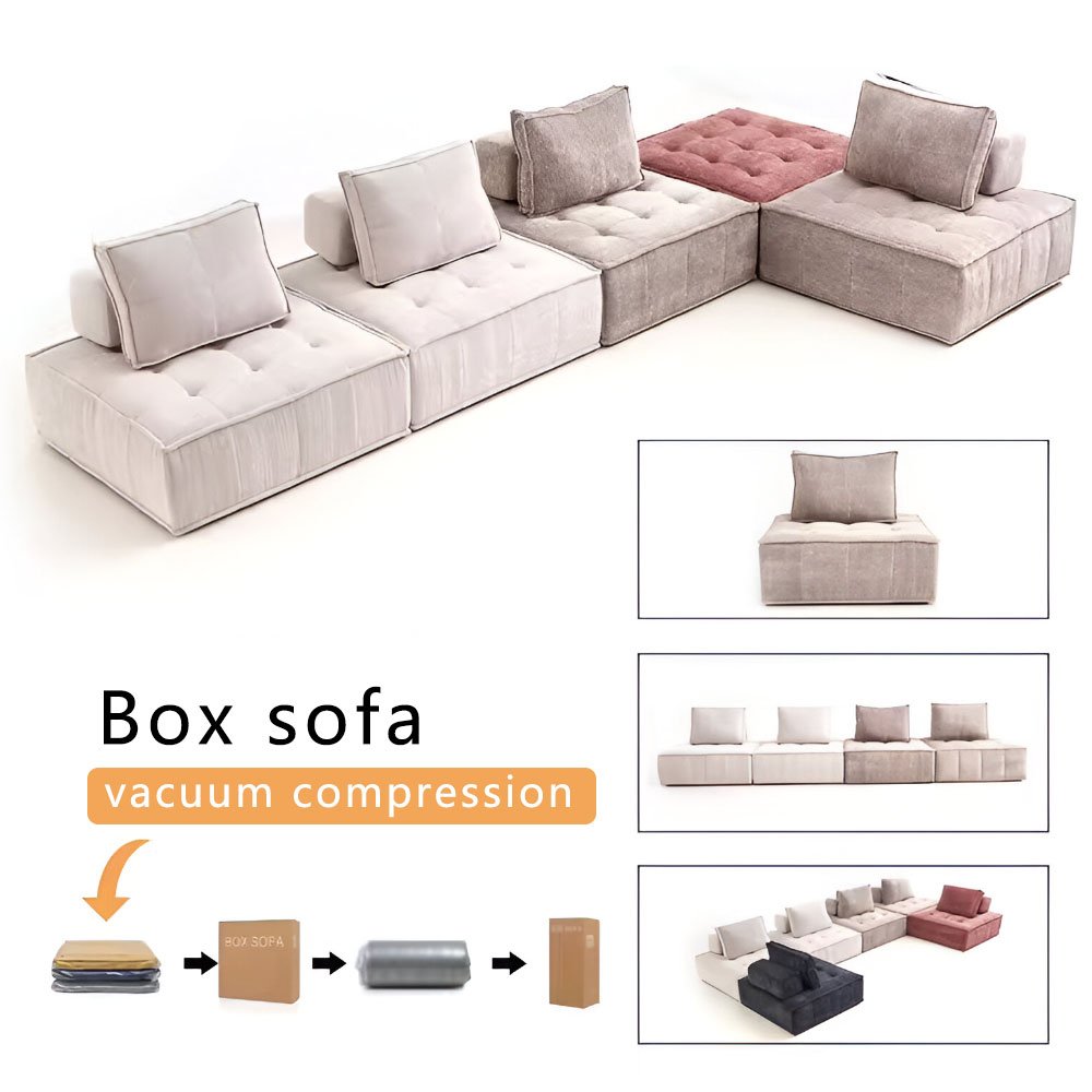 Wholesale High Grade Modern Luxury Living Room Box Sofa Set Furniture Living Room TV Set Furniture