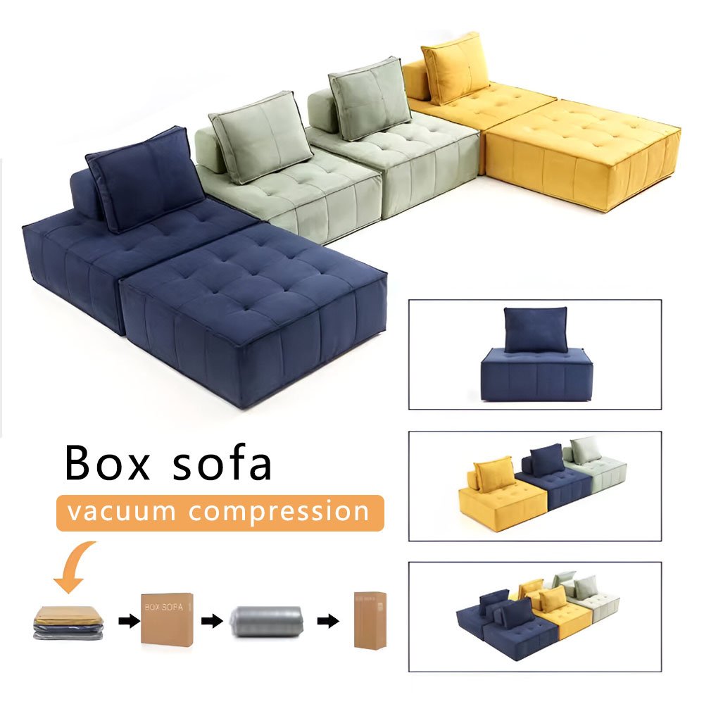 Wholesale High Grade Modern Luxury Living Room Box Sofa Set Furniture Living Room TV Set Furniture