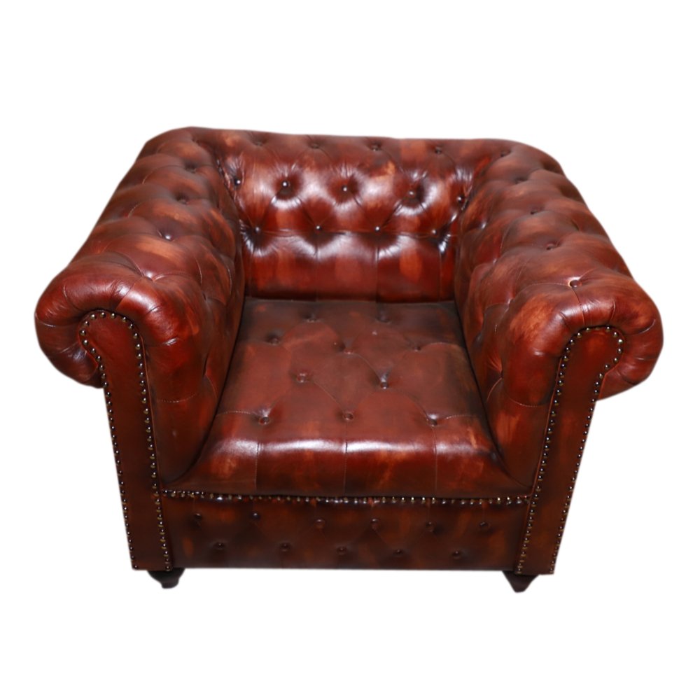 Leather Corner Single Sofa Chair ITALIAN STYLE Home Living Room Furniture ONE Seat Leather Sofa High QUALITY Modern