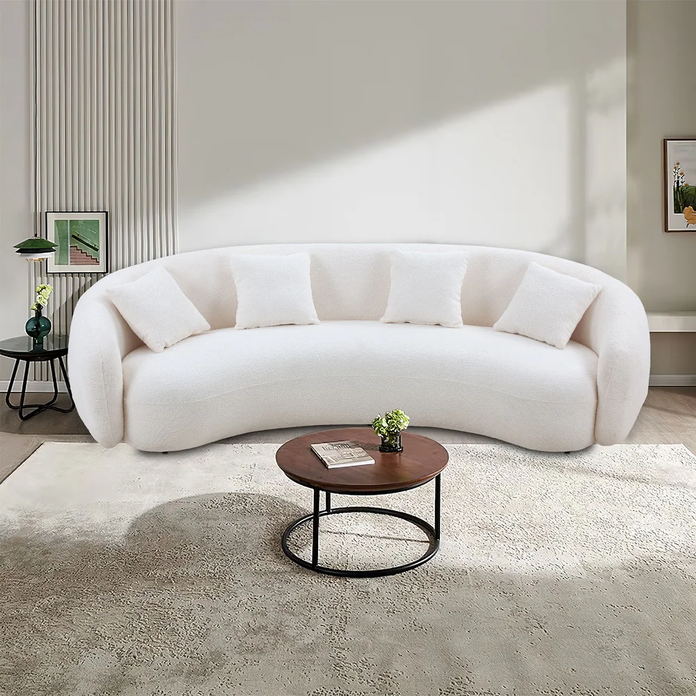 European cozy living room sofa modern minimalism moon-shaped corner sofa