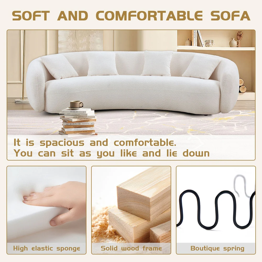 European cozy living room sofa modern minimalism moon-shaped corner sofa