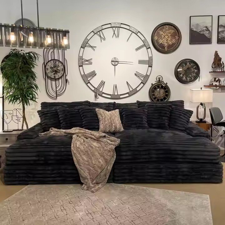 Corduroy Modular Sectional large Sofa comfortable Couch Set Velvet Sofa Big Ted Daybed Villa Fabric For Living Room