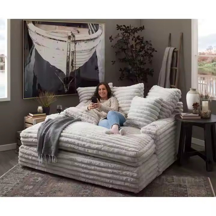 Corduroy Modular Sectional large Sofa comfortable Couch Set Velvet Sofa Big Ted Daybed Villa Fabric For Living Room