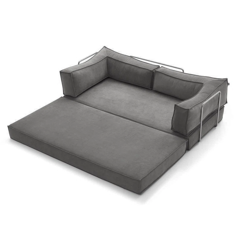 Modular Corduroy Convertible Sofa Bed Upholstered Folding Sleeper Sofa Removable Back Armrest Living Room Sofas