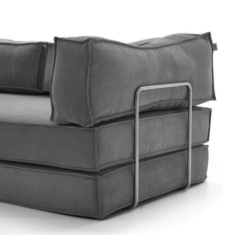 Modular Corduroy Convertible Sofa Bed Upholstered Folding Sleeper Sofa Removable Back Armrest Living Room Sofas