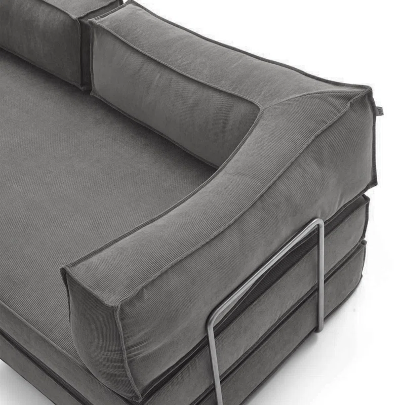 Modular Corduroy Convertible Sofa Bed Upholstered Folding Sleeper Sofa Removable Back Armrest Living Room Sofas
