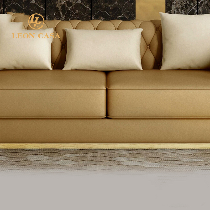 High-End Luxury Leather Chesterfield Sofa Set Designs Couches Leather Sofa Luxury