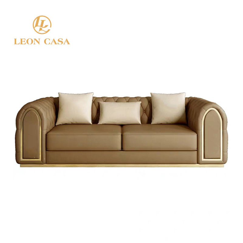 High-End Luxury Leather Chesterfield Sofa Set Designs Couches Leather Sofa Luxury