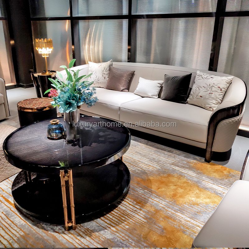 2024 latest design brands furniture living room sofa cream white genuine leather 3 seater sofa modern luxury couches