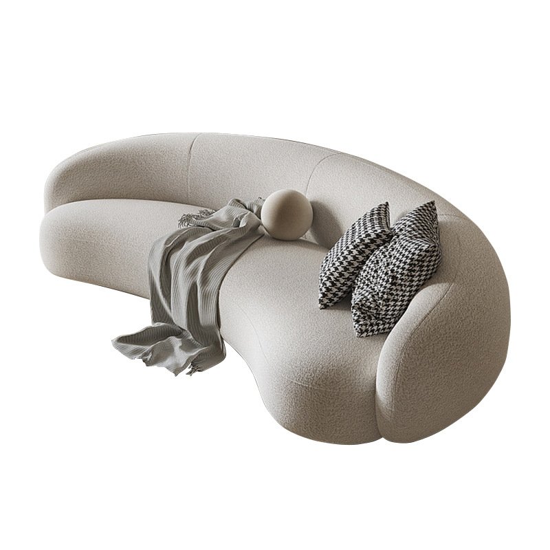 High Quality Crystal cream velvet curved sofa set living room sofas white velvet 2 seater velvet sofa