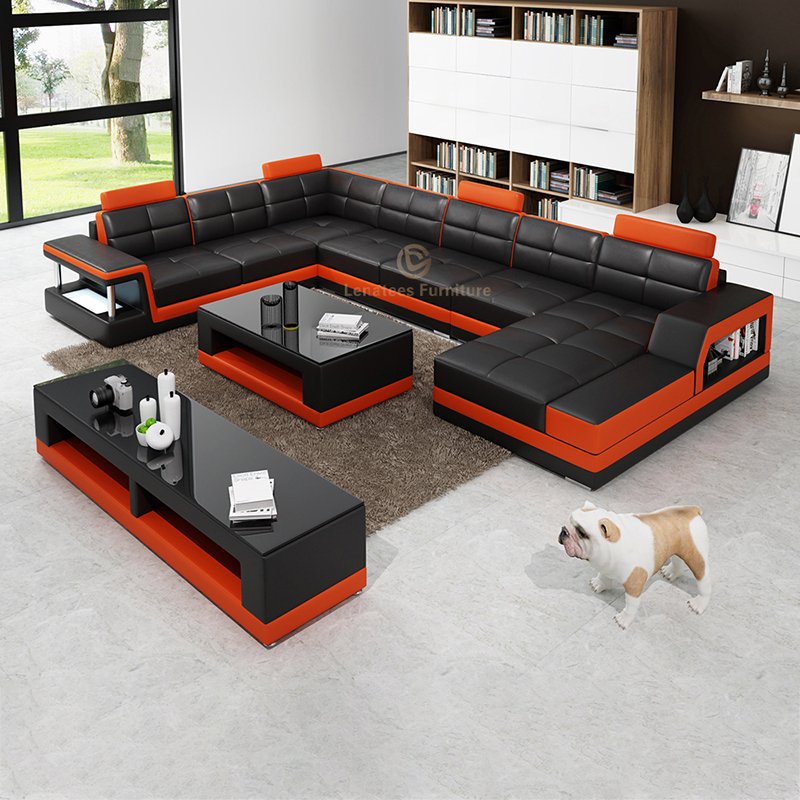 Modern Living Room Furniture Oversize Wide Sofa Modular Living Room Sofa L Shape Combination Home Sofa