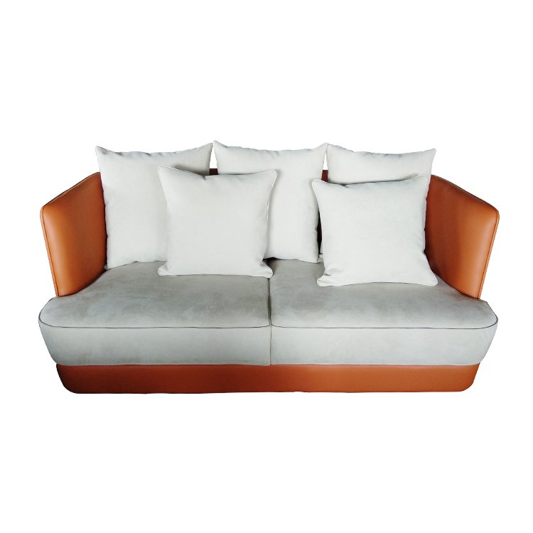nicoletti Italian luxury Living Room Sofas leather sofa with wood trim