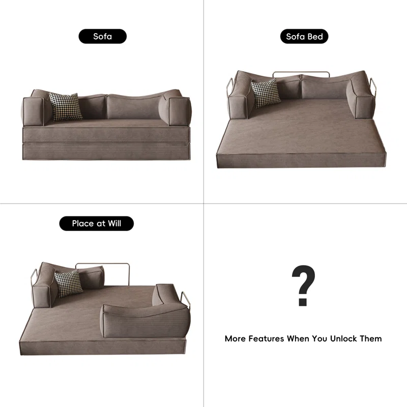 Convertible Futon Foam Sleeper Sofa Bed Upholstered Folding Sleeper Sofas & Daybeds Living Room Sofas