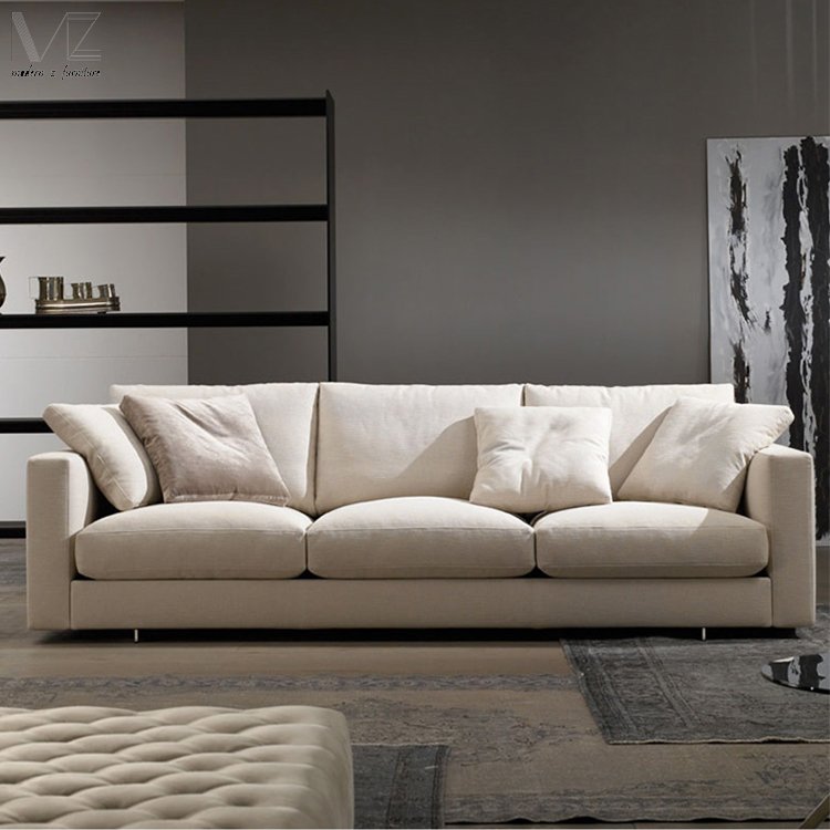 Italy Style Modern Sectional Lounge Sofas 3 Seater Fabric Upholstery Velvet Couch Living Room Sofa Set
