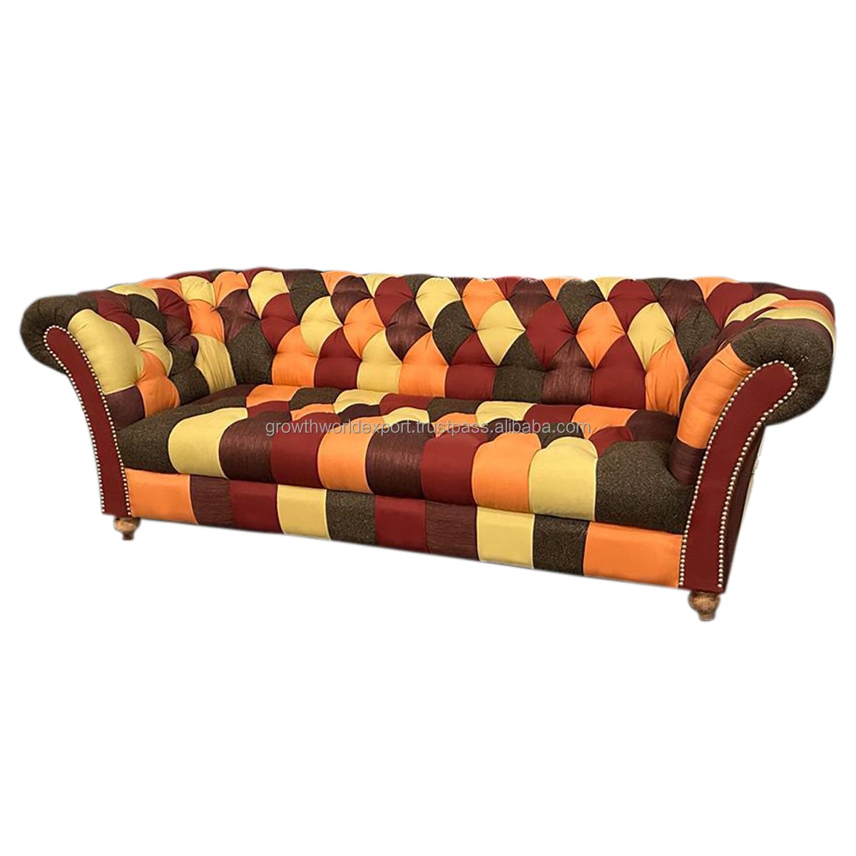 Newest Multi Color 3 Seater Tapper & Tufted Chesterfield Leather Sofa Restaurant & Hotel 2024 Best Luxury Living Room Furniture