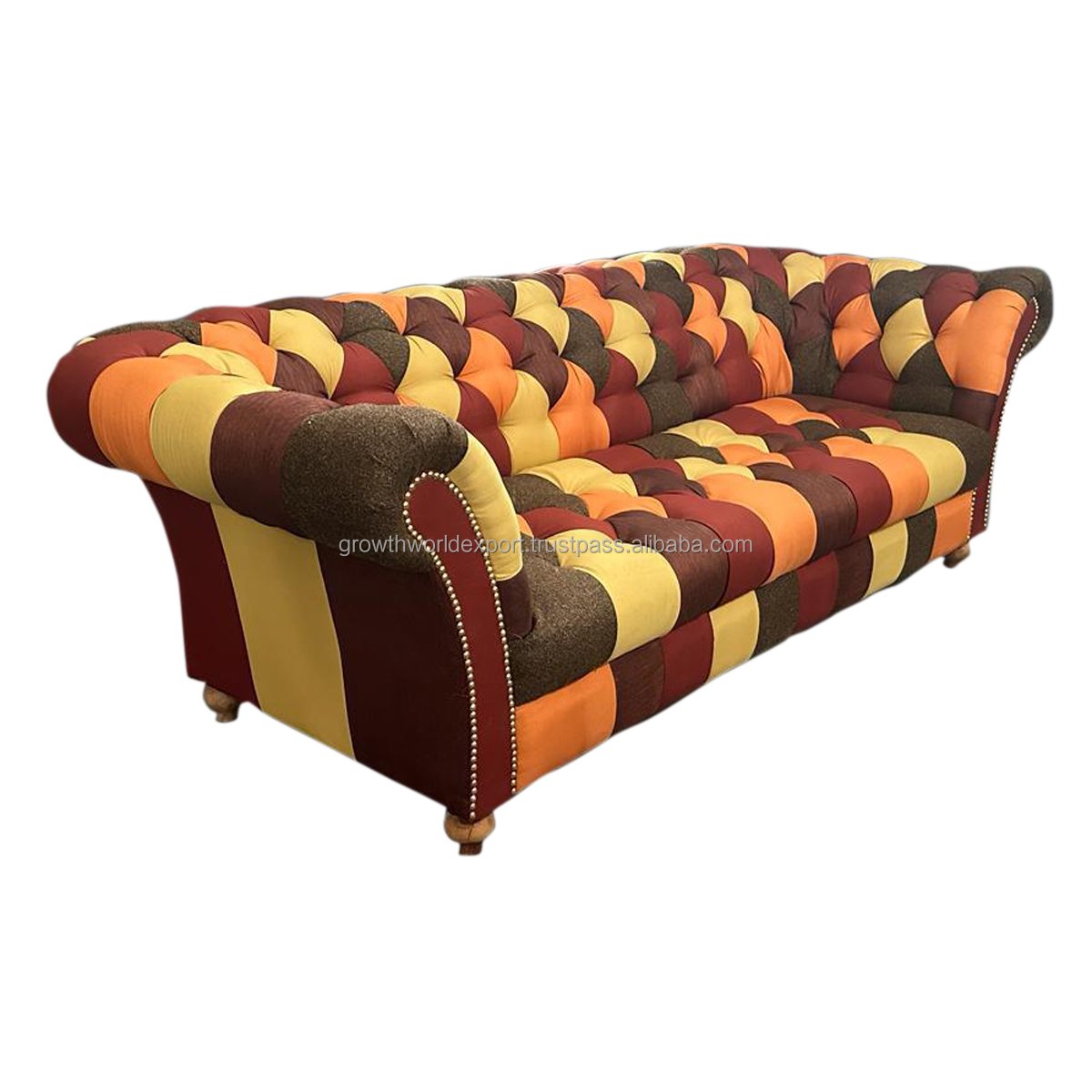 Newest Multi Color 3 Seater Tapper & Tufted Chesterfield Leather Sofa Restaurant & Hotel 2024 Best Luxury Living Room Furniture