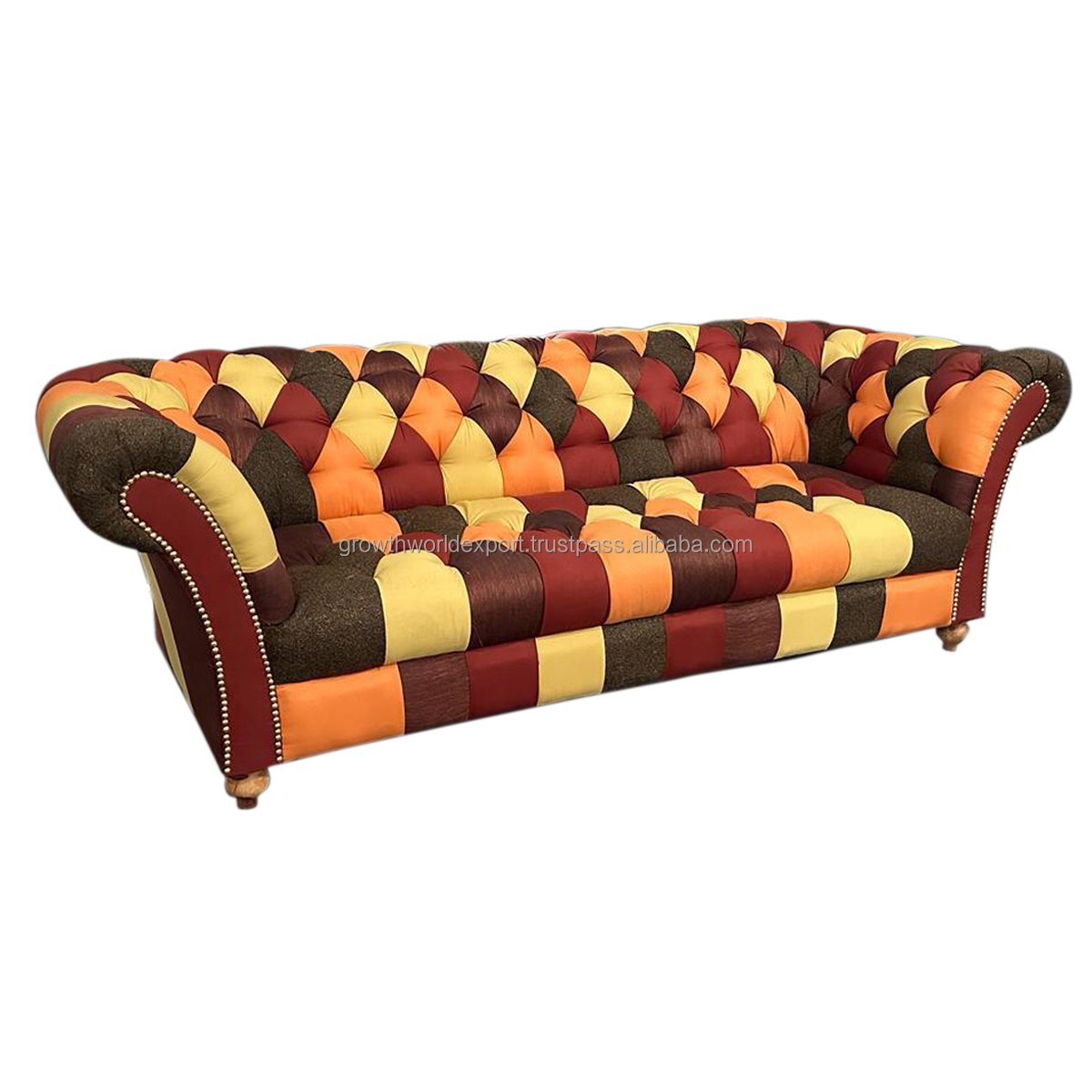 Newest Multi Color 3 Seater Tapper & Tufted Chesterfield Leather Sofa Restaurant & Hotel 2024 Best Luxury Living Room Furniture