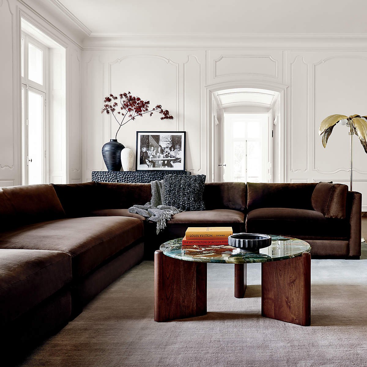 Modern Velvet Corner Sofa Chair Set Living Room Sofas Luxury High Quality