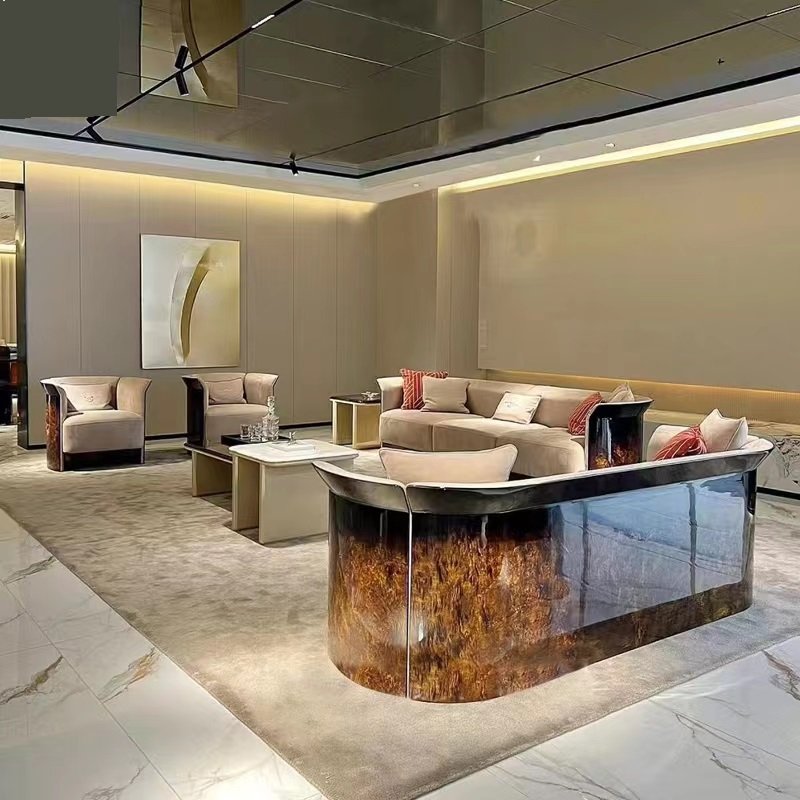 Good Quality Ramsey Luxurious Loveseat Living Room Sofa Wood Veneer Expensive Brands Modern Leather Luxury Sofa