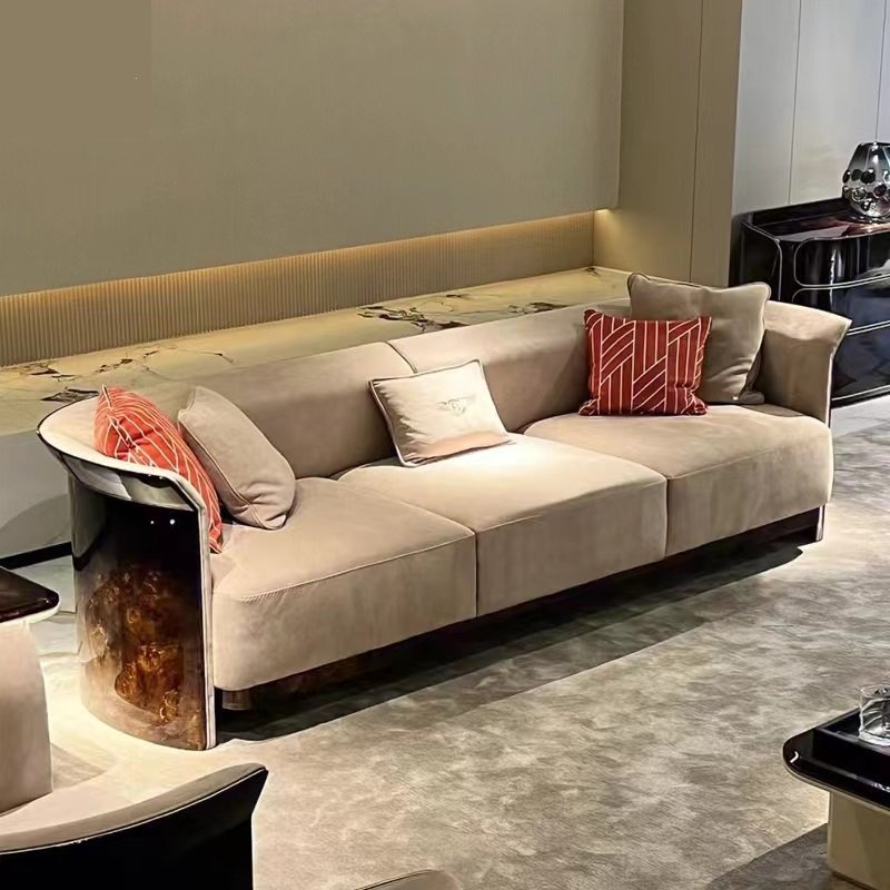 Good Quality Ramsey Luxurious Loveseat Living Room Sofa Wood Veneer Expensive Brands Modern Leather Luxury Sofa