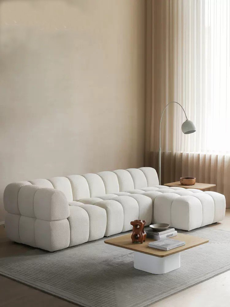 French Country Furniture Living Room Furniture Sets Modern Cloud Sofa Curved Sofa Set 3 Seater sectional Sofa