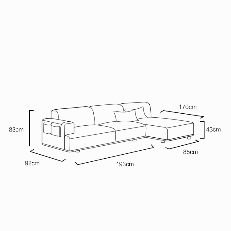 TPZ007 wholesale modern design Nordic fabric recliner corner sofa home furniture wooden sectional sofa living room sofas