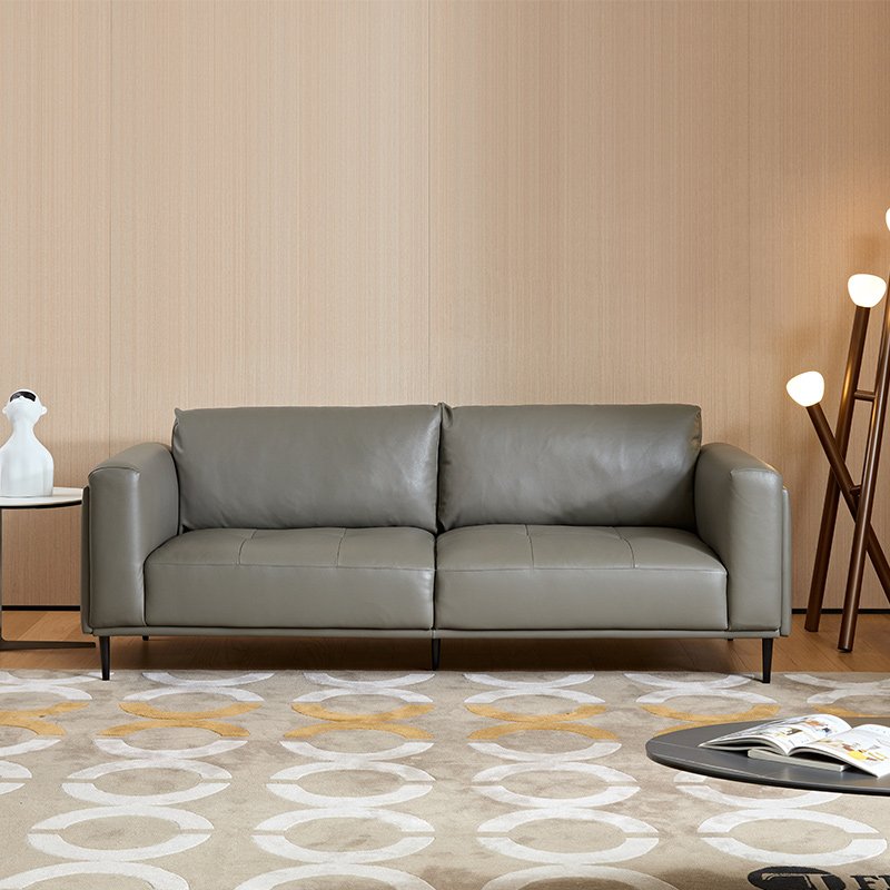 FINNNAVIANART High quality sofa brown living room sofa upholstered in industrial leather material modern style sofa 3 seats
