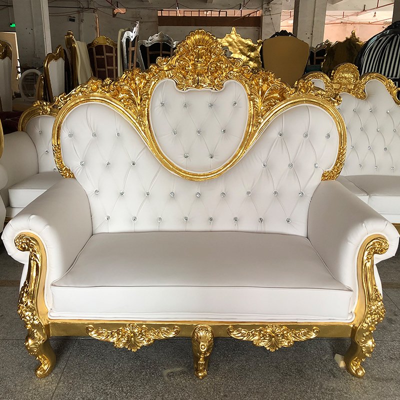Luxury wedding decoration sofa groom and bride Sofa Wooden sofa for event reception Party