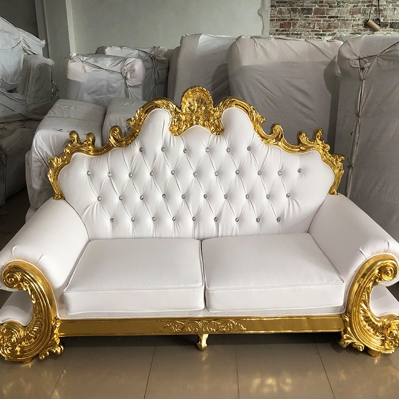 Luxury wedding decoration sofa groom and bride Sofa Wooden sofa for event reception Party