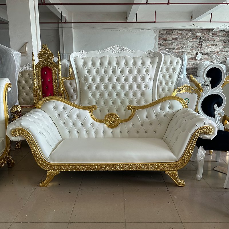 Luxury wedding decoration sofa groom and bride Sofa Wooden sofa for event reception Party