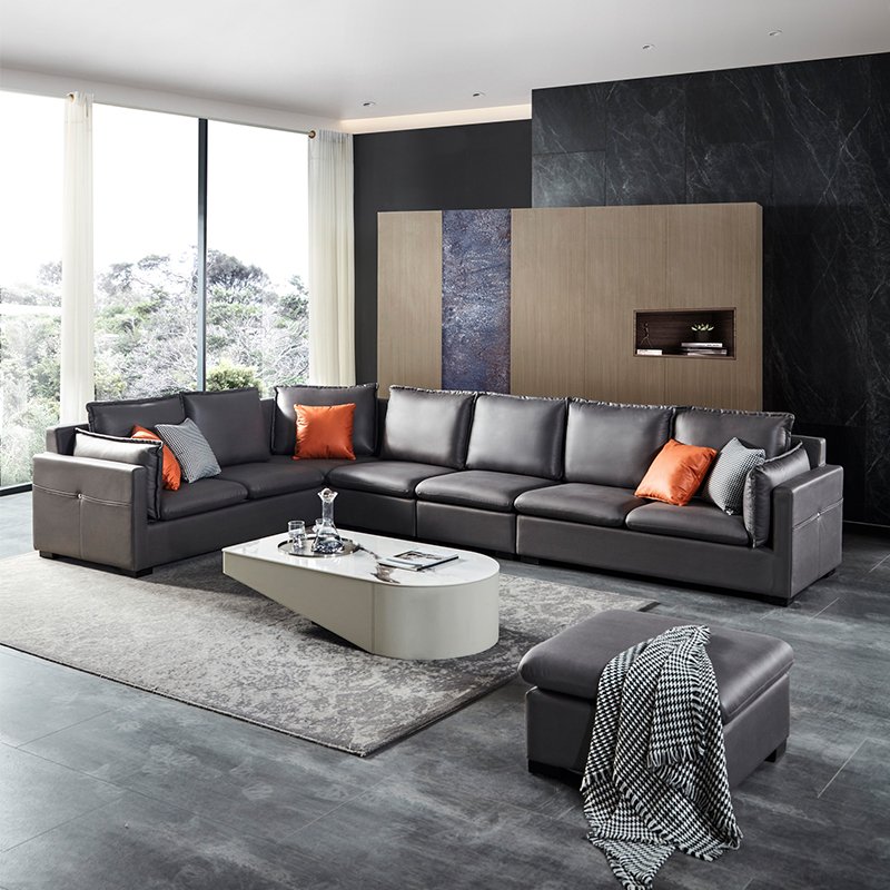 Furniture Factory Living Room Sofas Fabric Sofa set 7 seater living room Furniture designs With Ottoman