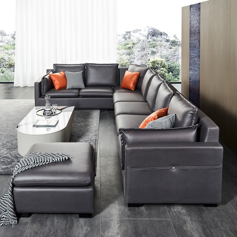 Furniture Factory Living Room Sofas Fabric Sofa set 7 seater living room Furniture designs With Ottoman