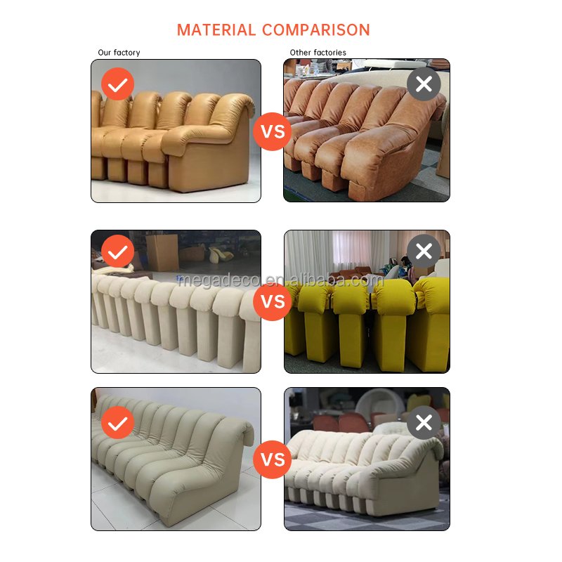 DONSUN New Trends Abrazine Fabric Genuine Leather Cream Style L Shape Sectional Module Living Room Sofa Set
