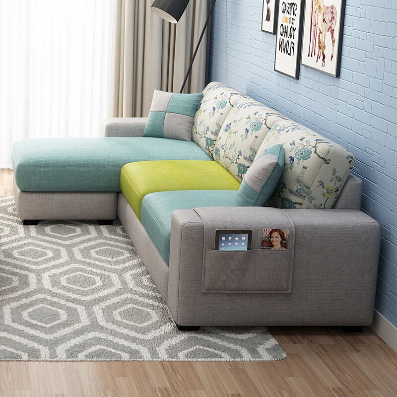 Customized Factory Direct Sale Modern Apartment Corner Fabric Furniture Sofa Living Room Sofa Set L Shape Sofa