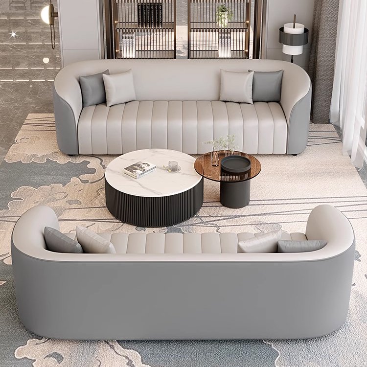 Simple modern style leather high quality sofa couch 3 seat popular home hotel restaurant furniture living room sofas