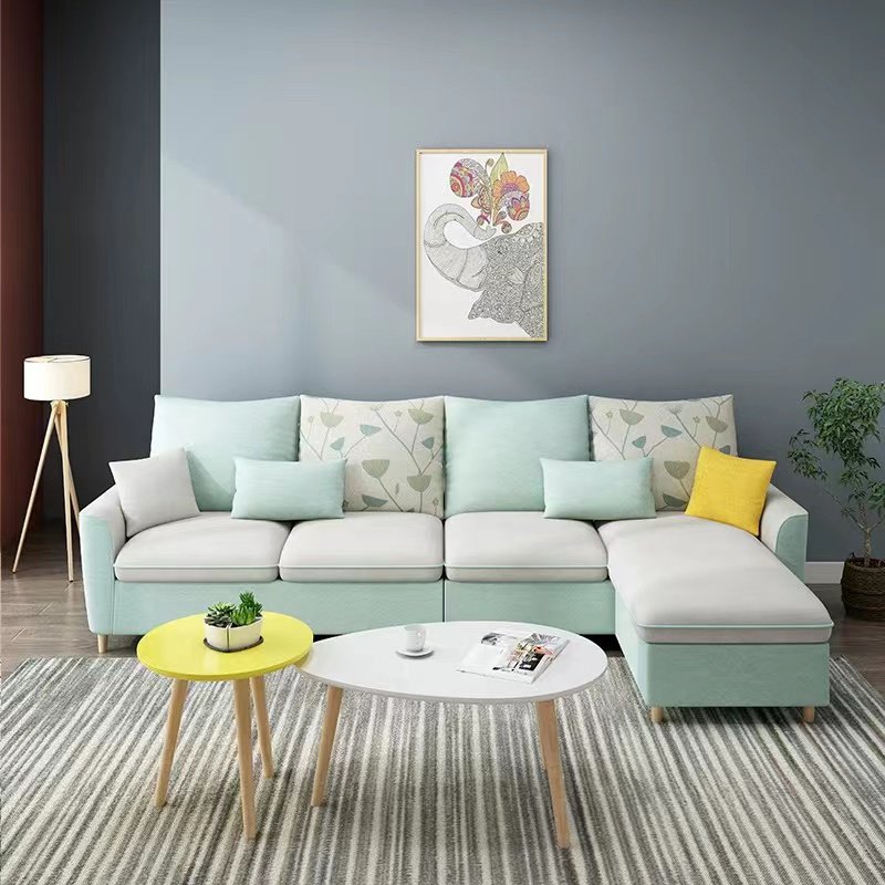 Nordic Type Modern simple design Sectional Sofa For Living Room Furniture Wooden Frame Sofa Set I Shape