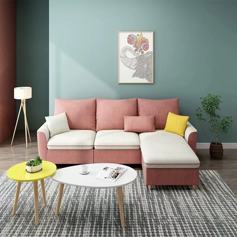 Nordic Type Modern simple design Sectional Sofa For Living Room Furniture Wooden Frame Sofa Set I Shape