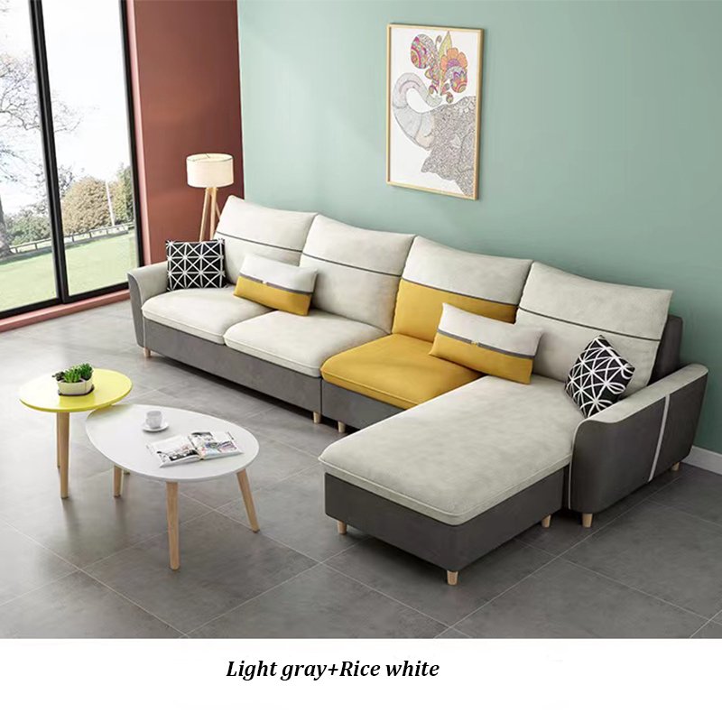 Nordic Type Modern simple design Sectional Sofa For Living Room Furniture Wooden Frame Sofa Set I Shape