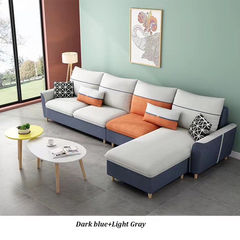 Nordic Type Modern simple design Sectional Sofa For Living Room Furniture Wooden Frame Sofa Set I Shape